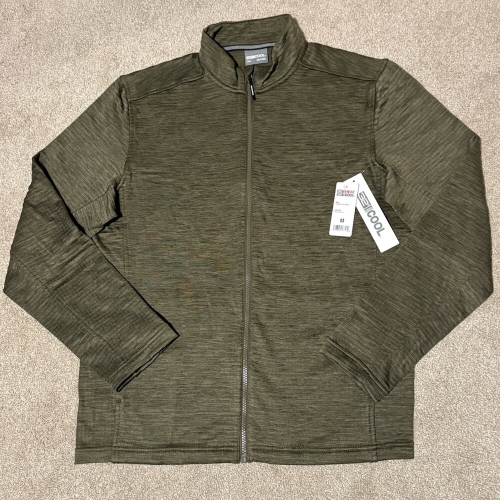 NWT 32 Degrees Cool Mens Full Zip Lightweight Jacket Olive Green Pockets Size M